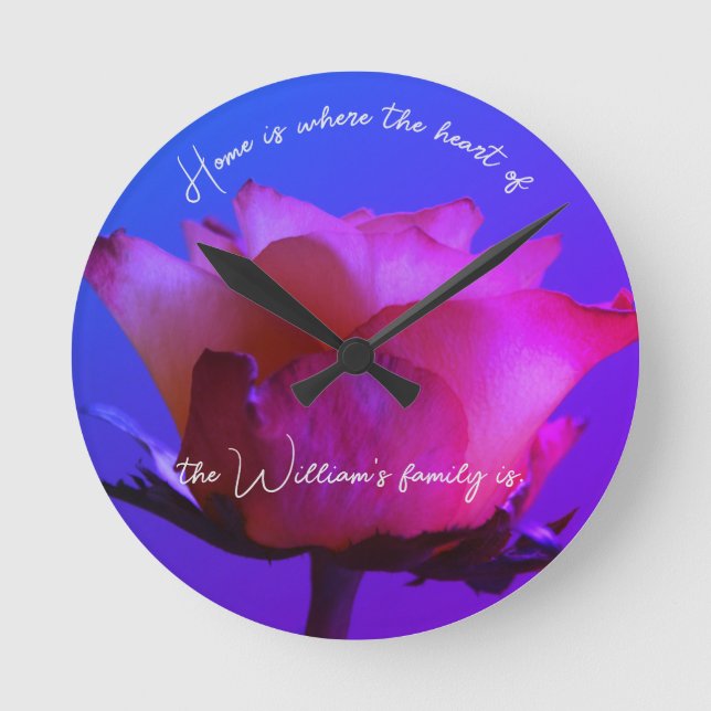 Horloge murale personnalisée rose (Recto)