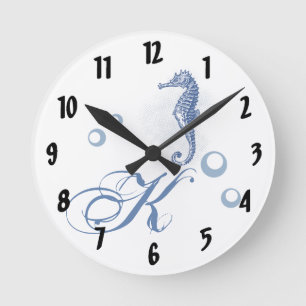 Horloge murale personnalisée Seahorse Ocean Beach 