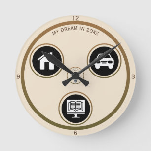 Horloge murale personnelle à icône minimaliste