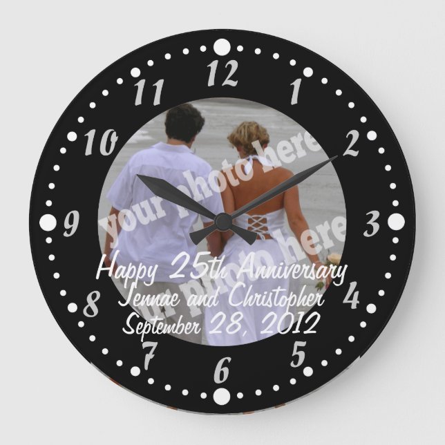 Horloge murale photo en noir et blanc (Recto)