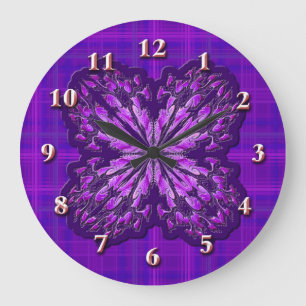 Horloge murale plantée (violet)