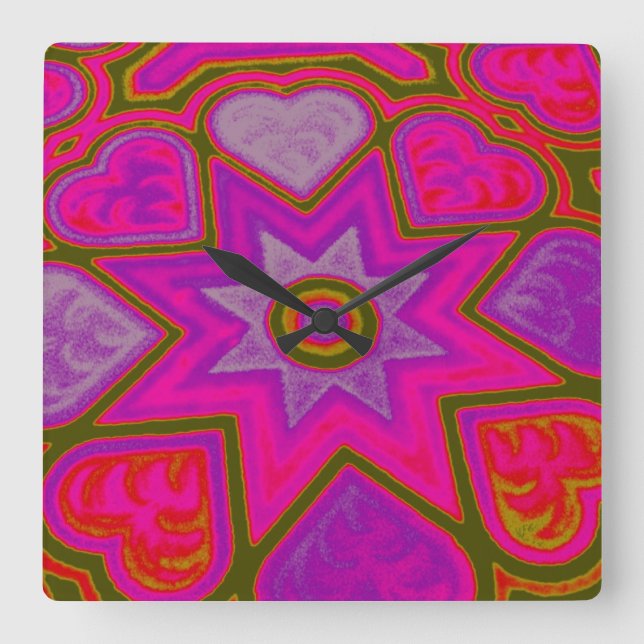 Horloge murale 'Plein d'amour' (Recto)