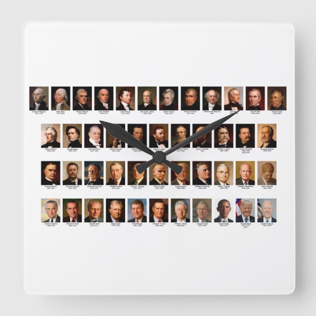 Horloge murale portraits du POTUS (Recto)