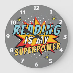 Horloge murale pour amateur de livres 'La lecture 