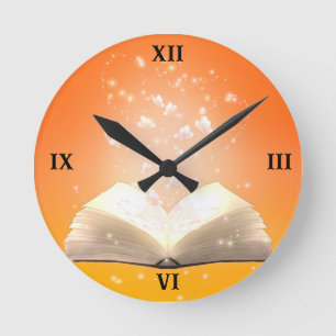 Horloge murale pour amoureux de livres magiques