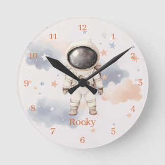 Horloge murale pour enfant, astronaute dans l'espa