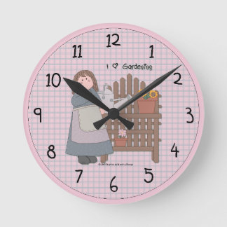 Horloge murale pour fille de jardin de campagne
