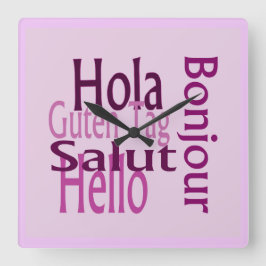 Horloge murale pourpre acrylique