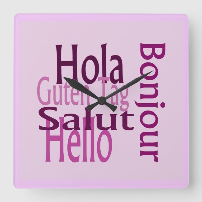 Horloge murale pourpre acrylique (Recto)