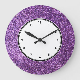 Horloge murale pourpre de parties scintillantes de