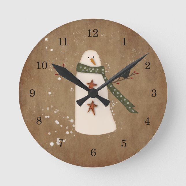 Horloge murale primitive de Snowman (Recto)