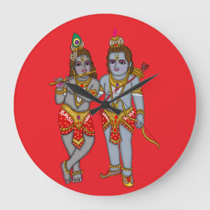 Horloge murale Ram & Krishna
