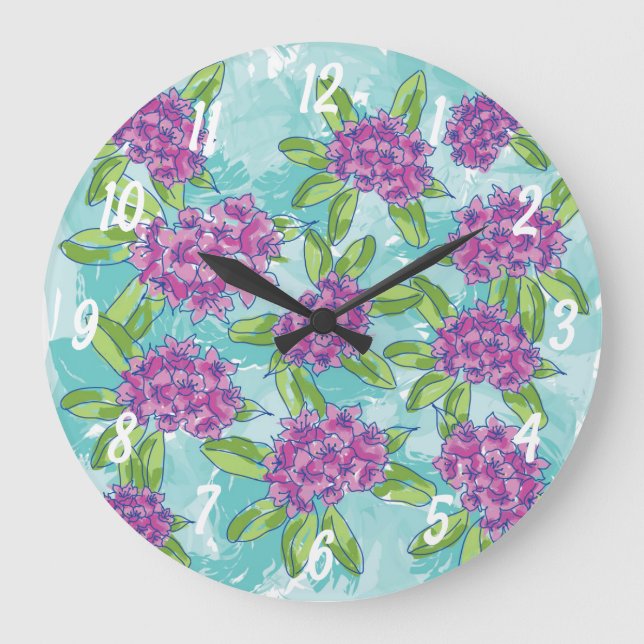 Horloge murale rayonnante de rhododendron (Recto)