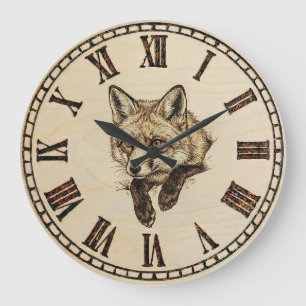 Horloge murale renard