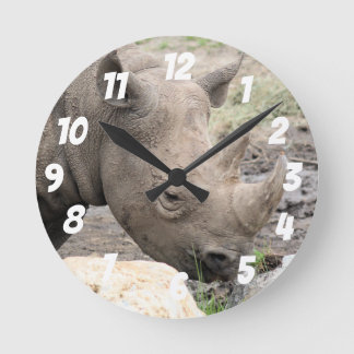 Horloge murale Rhinocéros noir