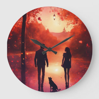 Horloge murale romantique - Amour intemporel déc