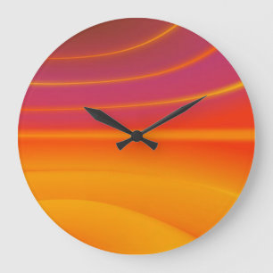 Horloge murale ronde à tourbillon orange abstrait