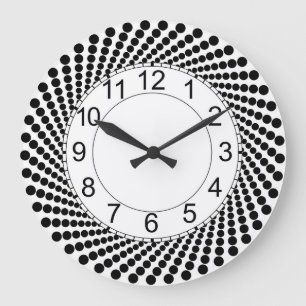 Horloge murale ronde avec points noirs