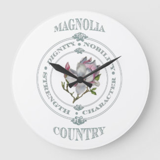 Horloge murale ronde de pays de magnolia