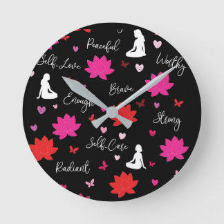 Horloge murale ronde | Design Lotus de soins perso
