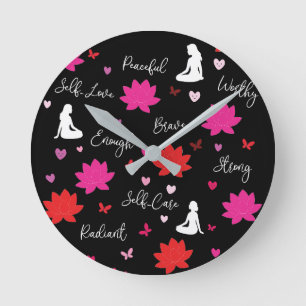 Horloge murale ronde Design Lotus de soins perso