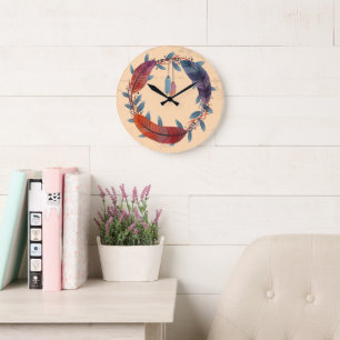 Horloge murale ronde en acrylique de 27,3 cm à mot