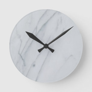 Horloge murale ronde en pierre de marbre 8 pouces