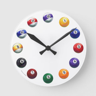Horloge murale ronde fraîche de boules de piscine