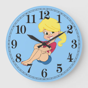 Horloge murale ronde (grande) Cutie Girl