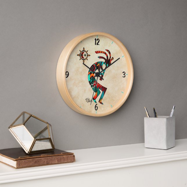 Horloge murale ronde Kokopelli Sud-Ouest (Bureau)