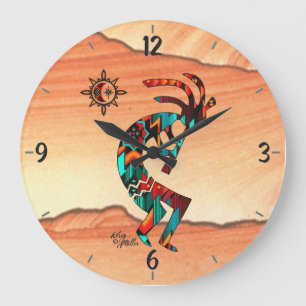 Horloge murale ronde Kokopelli Sud-Ouest