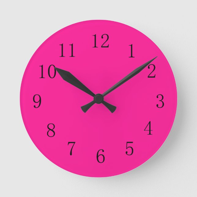 Horloge murale ronde (moyenne) rose profonde (Recto)
