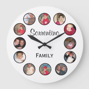 Horloge murale ronde personnalisée chic de photo