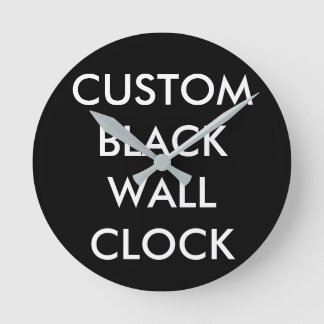 Horloge murale ronde personnalisée en NOIR de 8 po