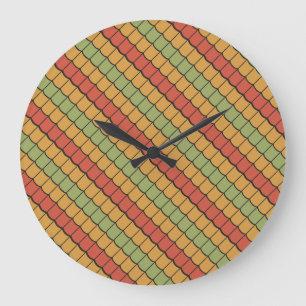 Horloge murale ronde rouge jaune égyptienne