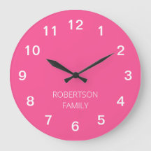 Horloge Murale Rose Chaud Minimaliste Personnalisé