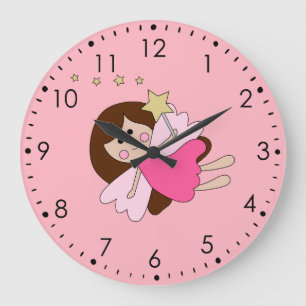Horloge murale rose fée