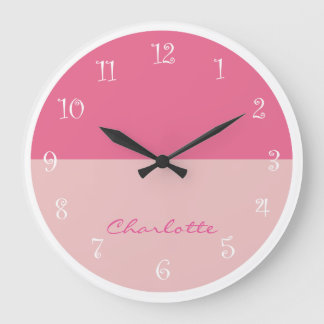Horloge murale rose Fille