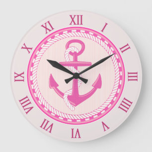 Horloge murale rose nautique de chiffres romains