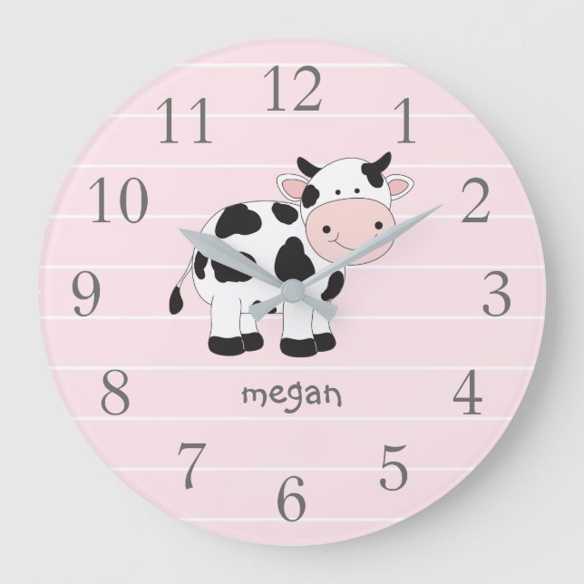 Horloge murale rose personnalisée de crèche de (Recto)