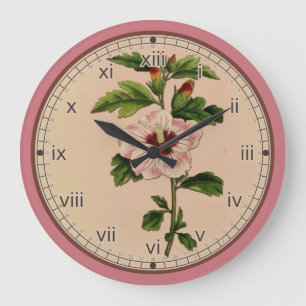 Horloge murale rose sauvage botanique de Curtis