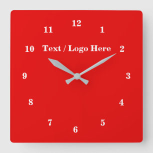 Horloge murale rouge avec texte personnalisé Chois