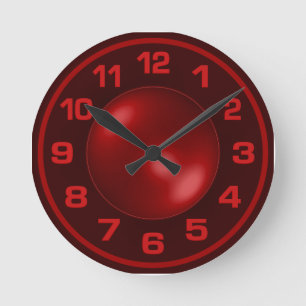 Horloge murale rouge brûlée