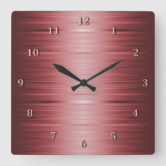 Horloge murale rouge Carré de la Bourgogne ombragé