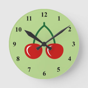Horloge murale rouge cerise pour la cuisine