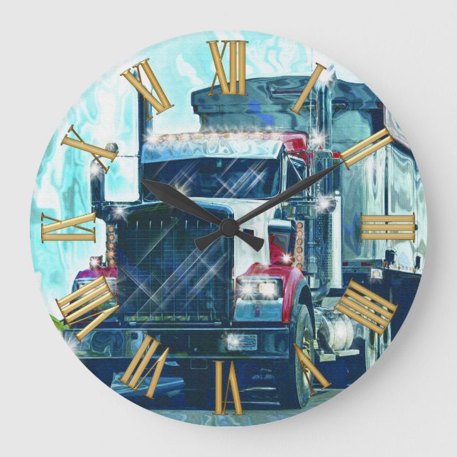 Horloge murale rouge d'art de camion de transport (Recto)
