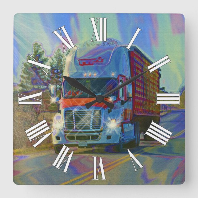 Horloge murale rouge de camion de transport lourd (Recto)