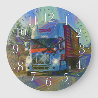 Horloge murale rouge de camion de transport lourd