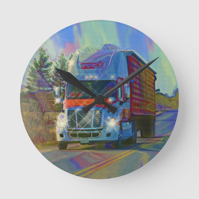 Horloge murale rouge de camion de transport lourd (Recto)