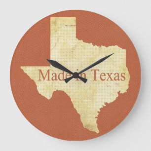 Horloge murale rouge de carte d'état du Texas et